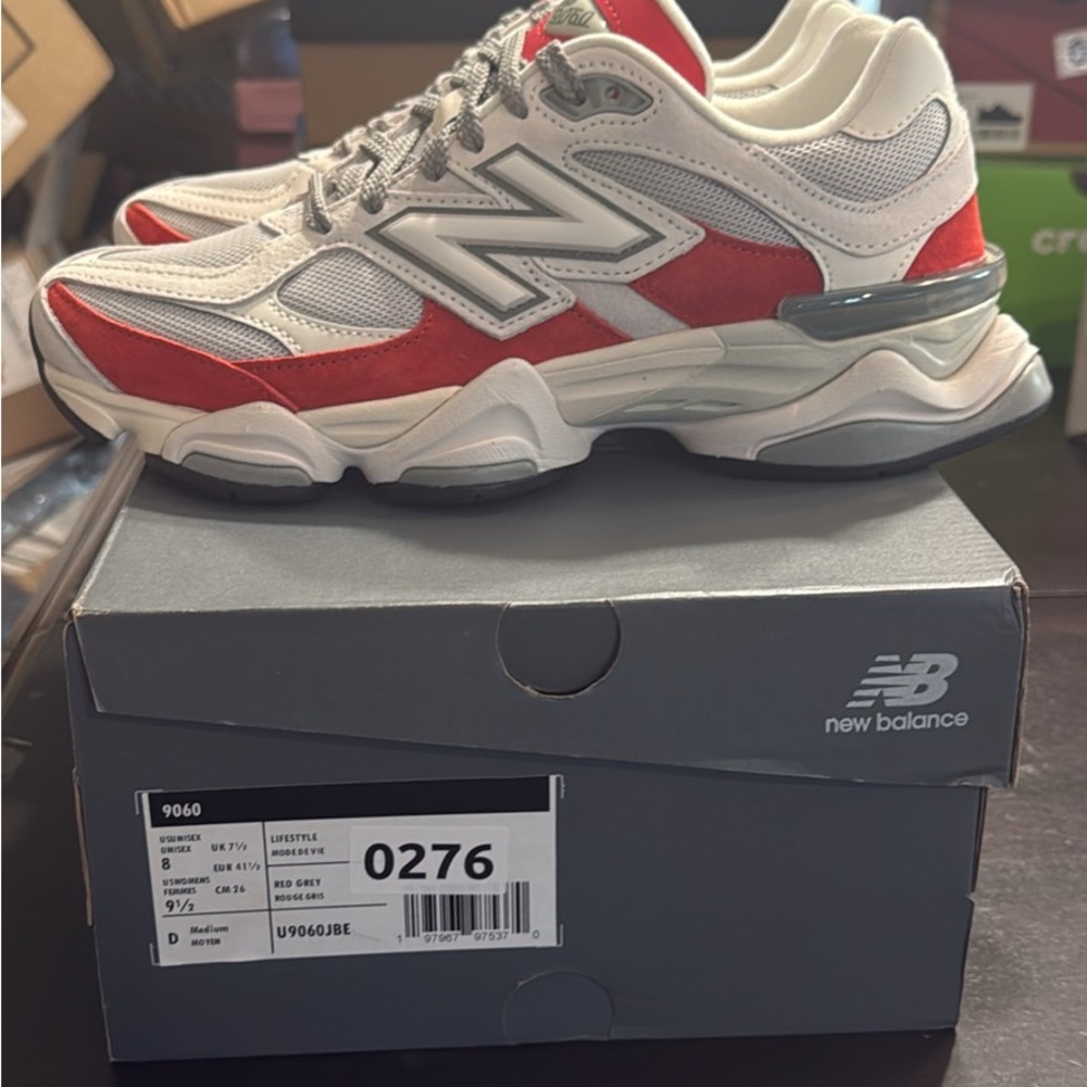 Brand new 9060 New Balance Red/Grey size 8 men